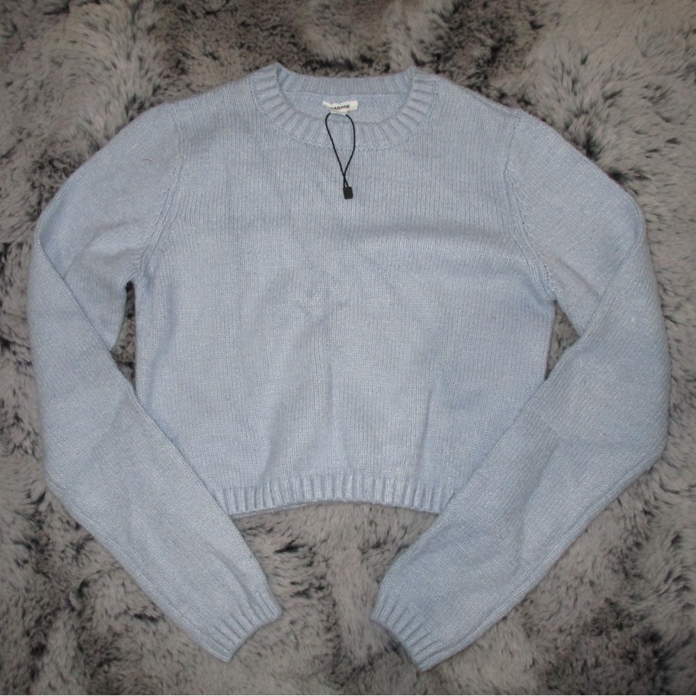 Garage baby blue cropped sweater